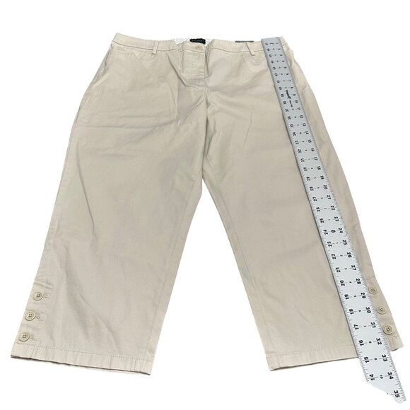 Talbots Capri Women 16 NWT Tan Beige Perfect Skimmer Pants Slim Leg Pedal Pusher - Picture 12 of 13